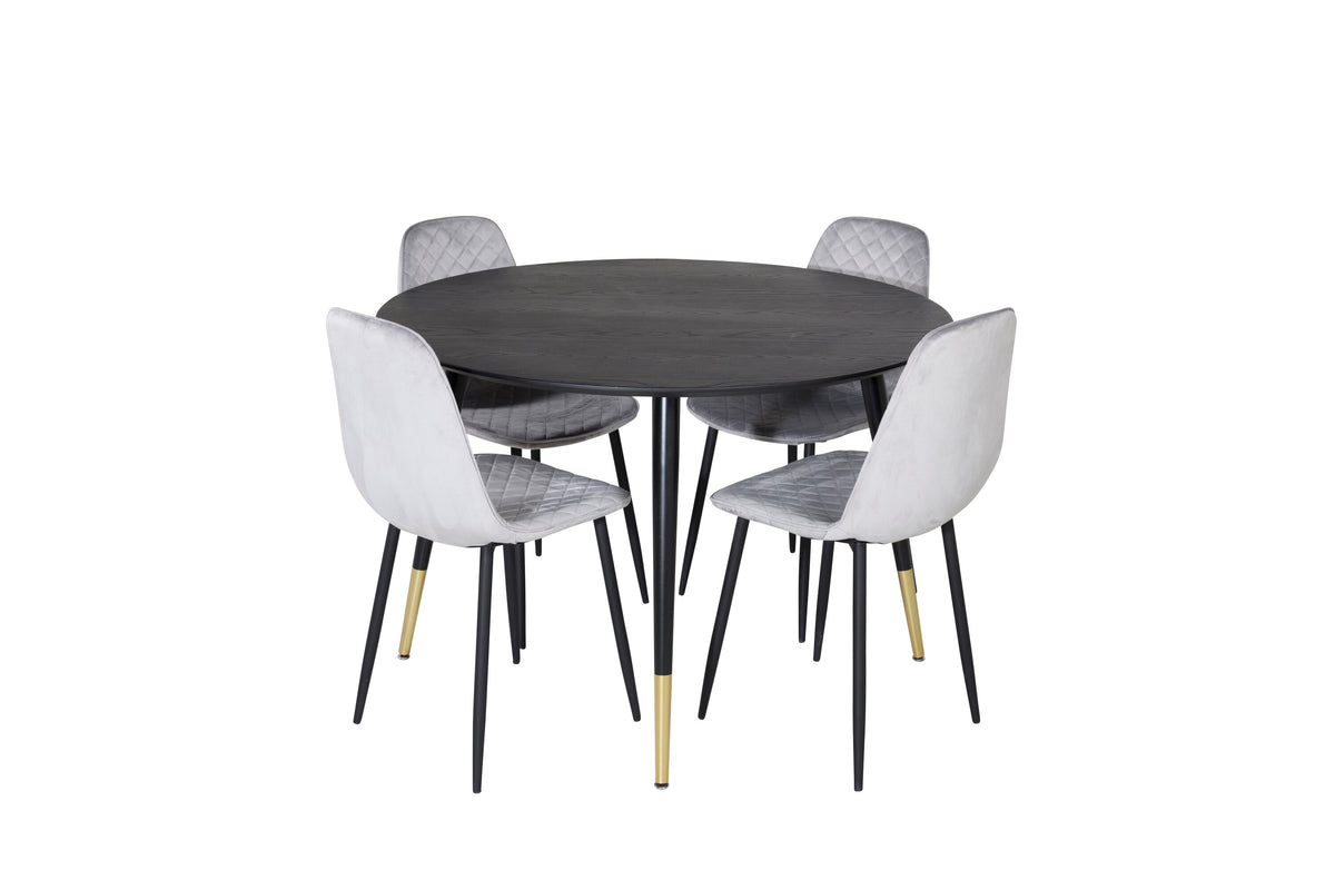 Dipp Matbord med Polar Stolarna – Bord: ⌀115 Stol: 52x86x44