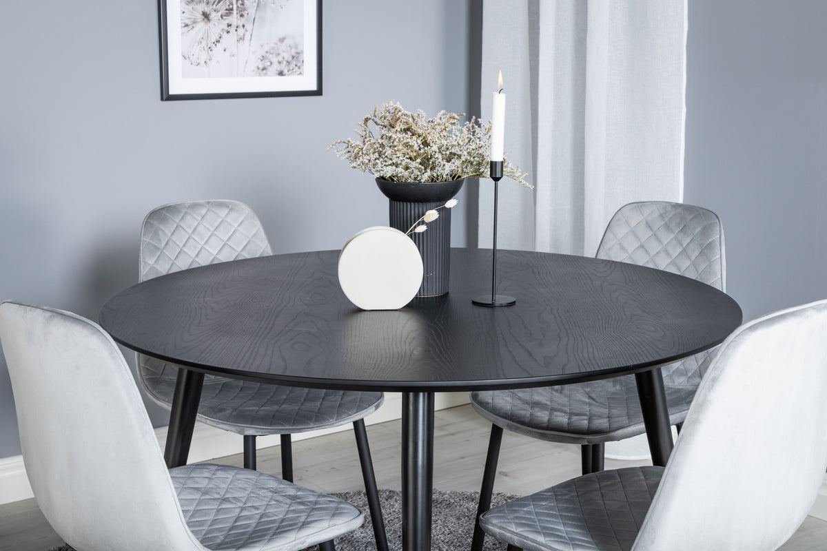 Dipp Matbord med Polar Stolarna – Bord: ⌀115 Stol: 52x86x44