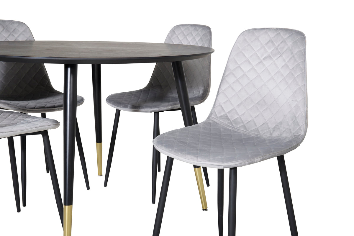 Dipp Matbord med Polar Stolarna – Bord: ⌀115 Stol: 52x86x44