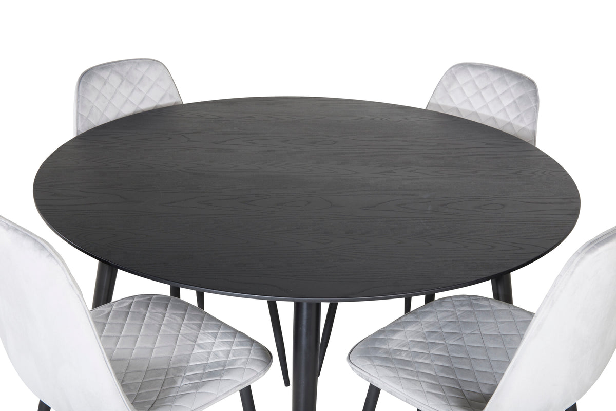 Dipp Matbord med Polar Stolarna – Bord: ⌀115 Stol: 52x86x44