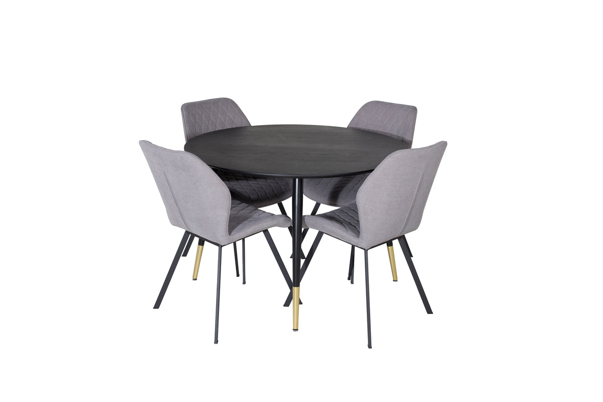 Dipp Matbord med Gemma Stolarna – Bord: ⌀115 Stol: 63x90x50