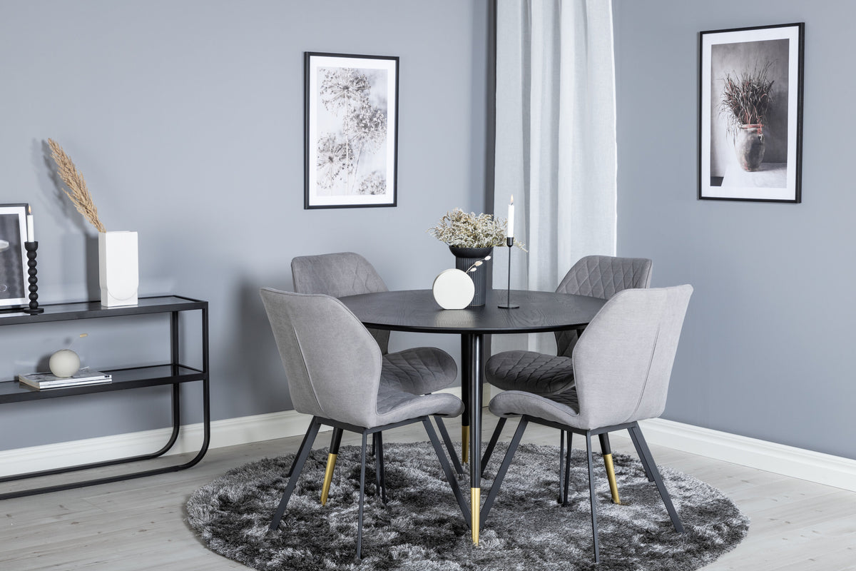 Dipp Matbord med Gemma Stolarna – Bord: ⌀115 Stol: 63x90x50