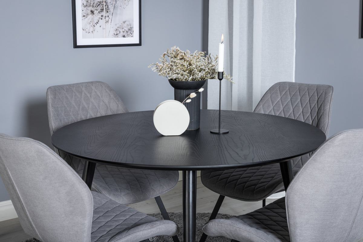 Dipp Matbord med Gemma Stolarna – Bord: ⌀115 Stol: 63x90x50