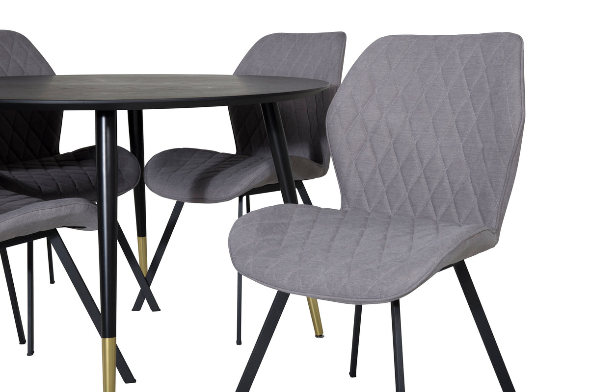 Dipp Matbord med Gemma Stolarna – Bord: ⌀115 Stol: 63x90x50