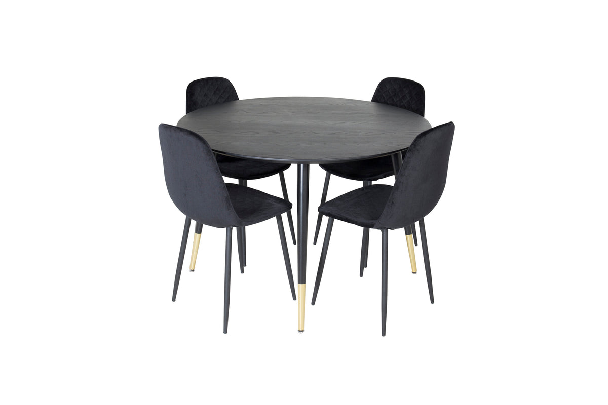 Dipp Matbord med Polar Stolarna – Bord: ⌀115 Stol: 52x86x44