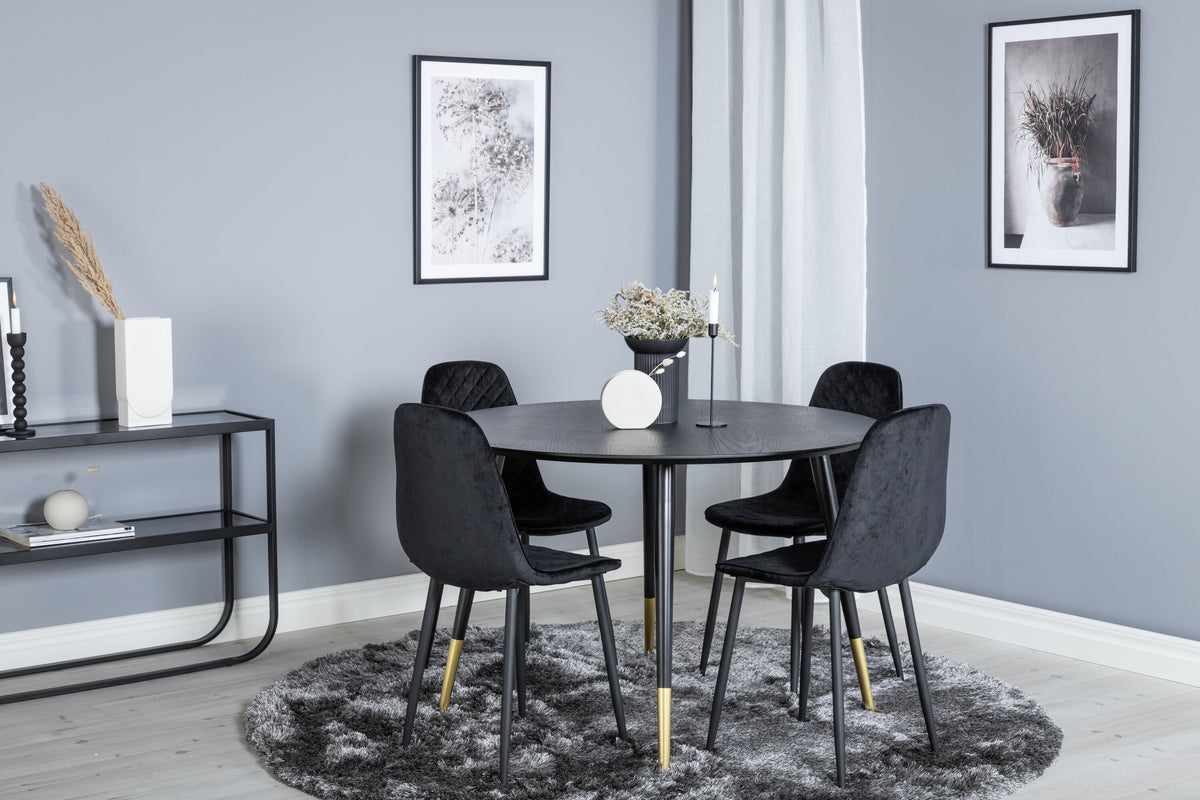 Dipp Matbord med Polar Stolarna – Bord: ⌀115 Stol: 52x86x44