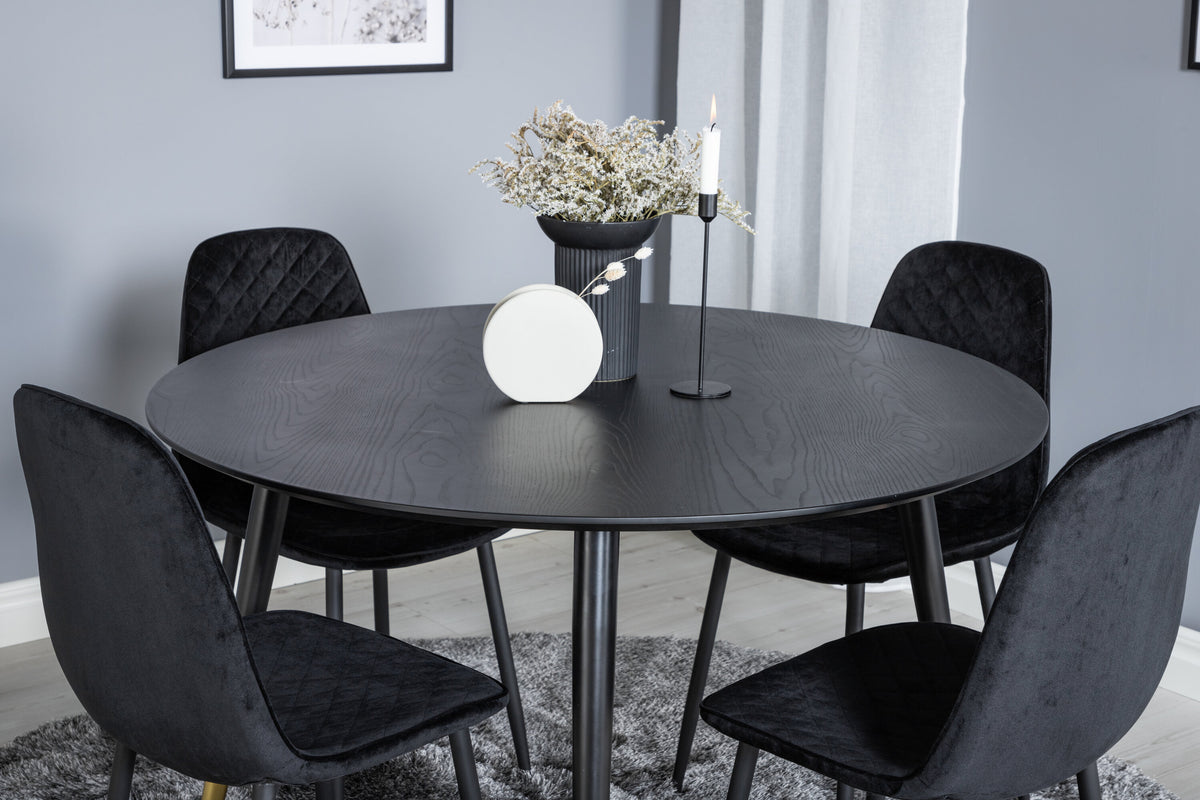 Dipp Matbord med Polar Stolarna – Bord: ⌀115 Stol: 52x86x44