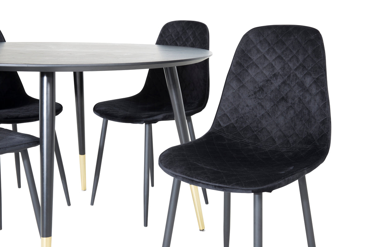 Dipp Matbord med Polar Stolarna – Bord: ⌀115 Stol: 52x86x44