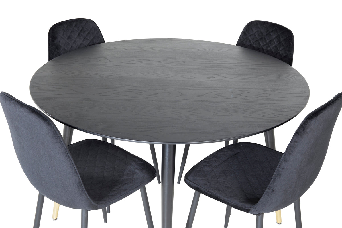 Dipp Matbord med Polar Stolarna – Bord: ⌀115 Stol: 52x86x44