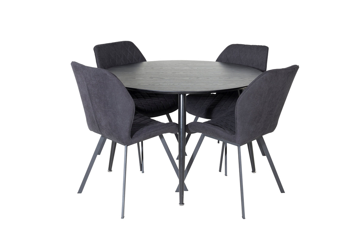 Dipp Matbord med Gemma Stolarna – Bord: ⌀115 Stol: 63x90x50