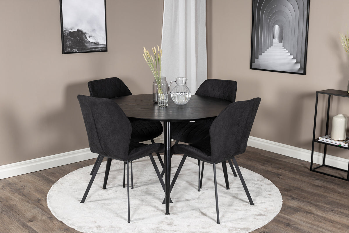 Dipp Matbord med Gemma Stolarna – Bord: ⌀115 Stol: 63x90x50