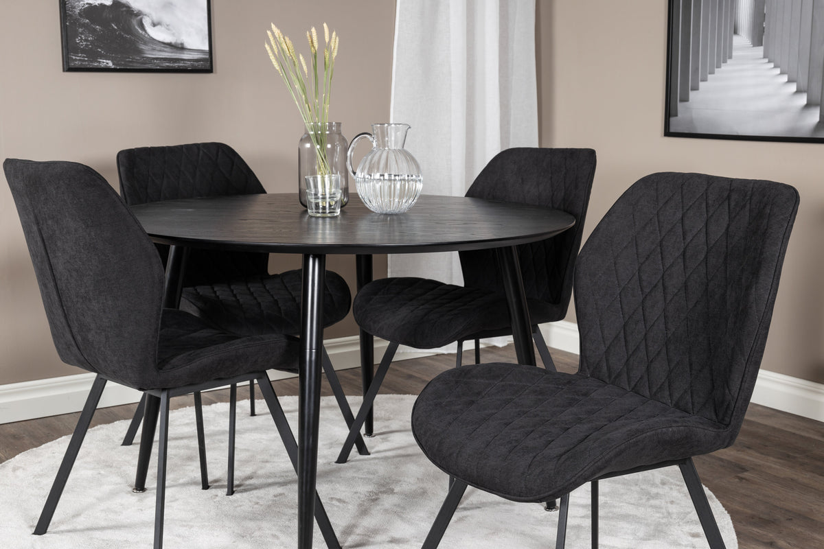 Dipp Matbord med Gemma Stolarna – Bord: ⌀115 Stol: 63x90x50