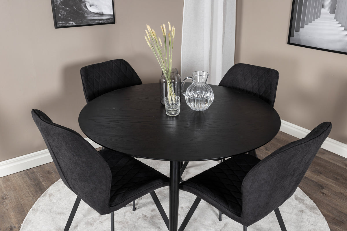 Dipp Matbord med Gemma Stolarna – Bord: ⌀115 Stol: 63x90x50