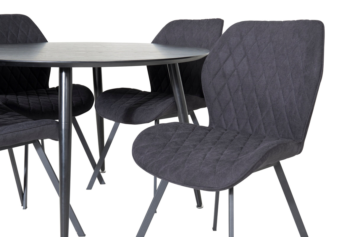 Dipp Matbord med Gemma Stolarna – Bord: ⌀115 Stol: 63x90x50