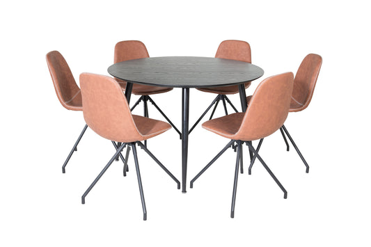 Dipp Matbord med Polar Stolarna – Bord: ⌀115 Stol: 54x88x44