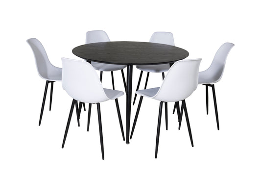 Dipp Matbord med Polar Stolarna – Bord: ⌀115 Stol: 58x81x45,5