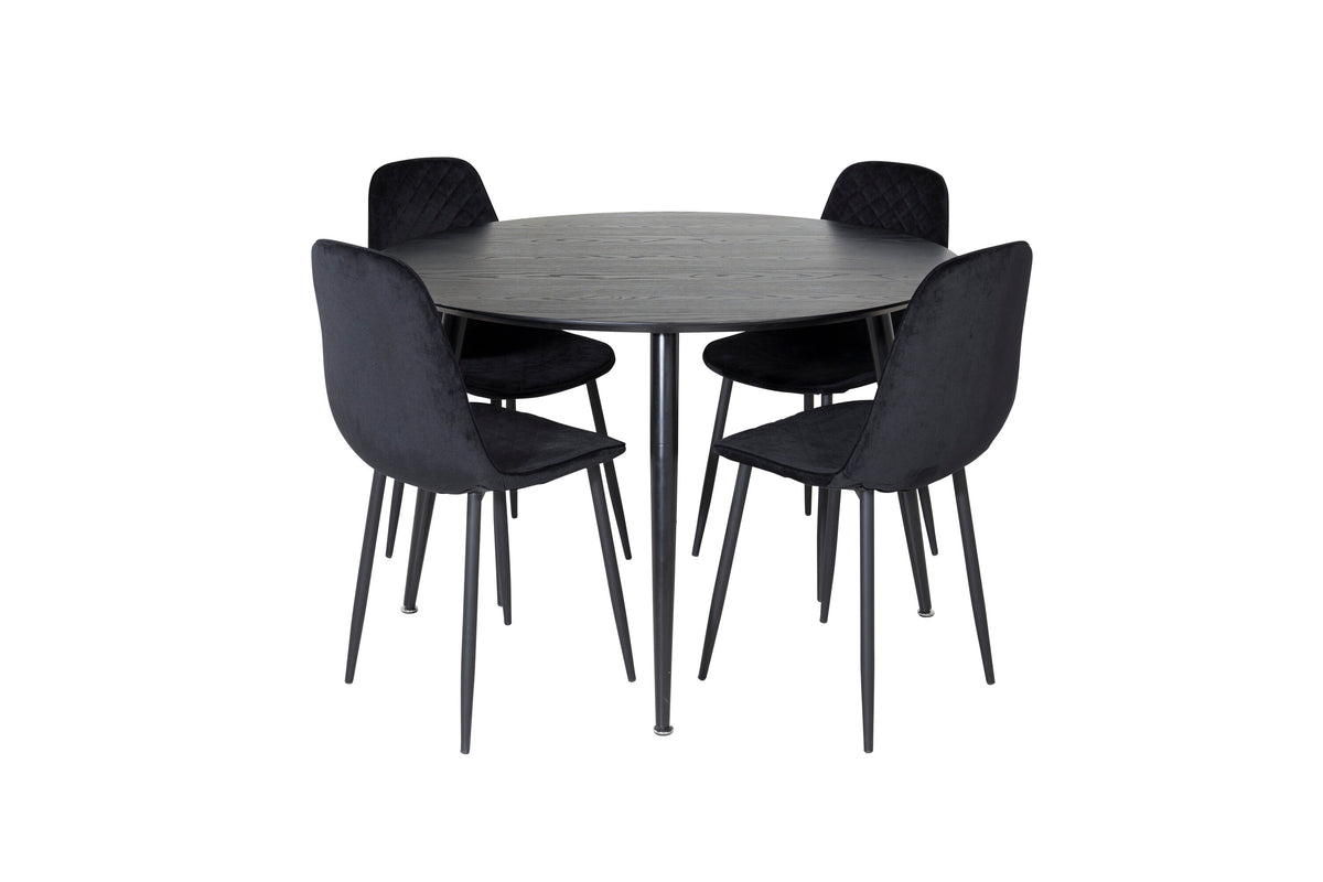 Dipp Matbord med Polar Stolarna – Bord: ⌀115 Stol: 52x86x44