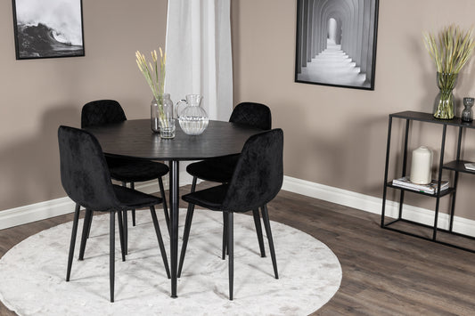 Dipp Matbord med Polar Stolarna – Bord: ⌀115 Stol: 52x86x44