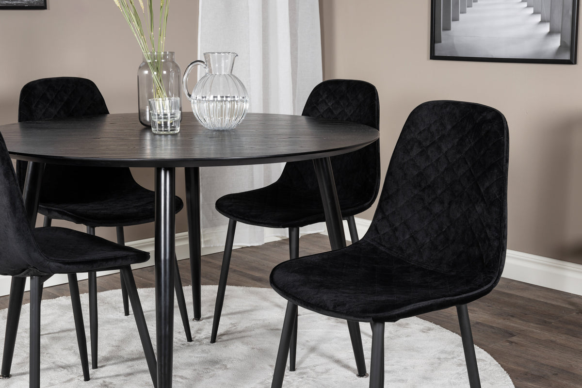 Dipp Matbord med Polar Stolarna – Bord: ⌀115 Stol: 52x86x44