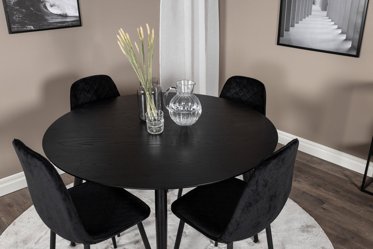 Dipp Matbord med Polar Stolarna – Bord: ⌀115 Stol: 52x86x44