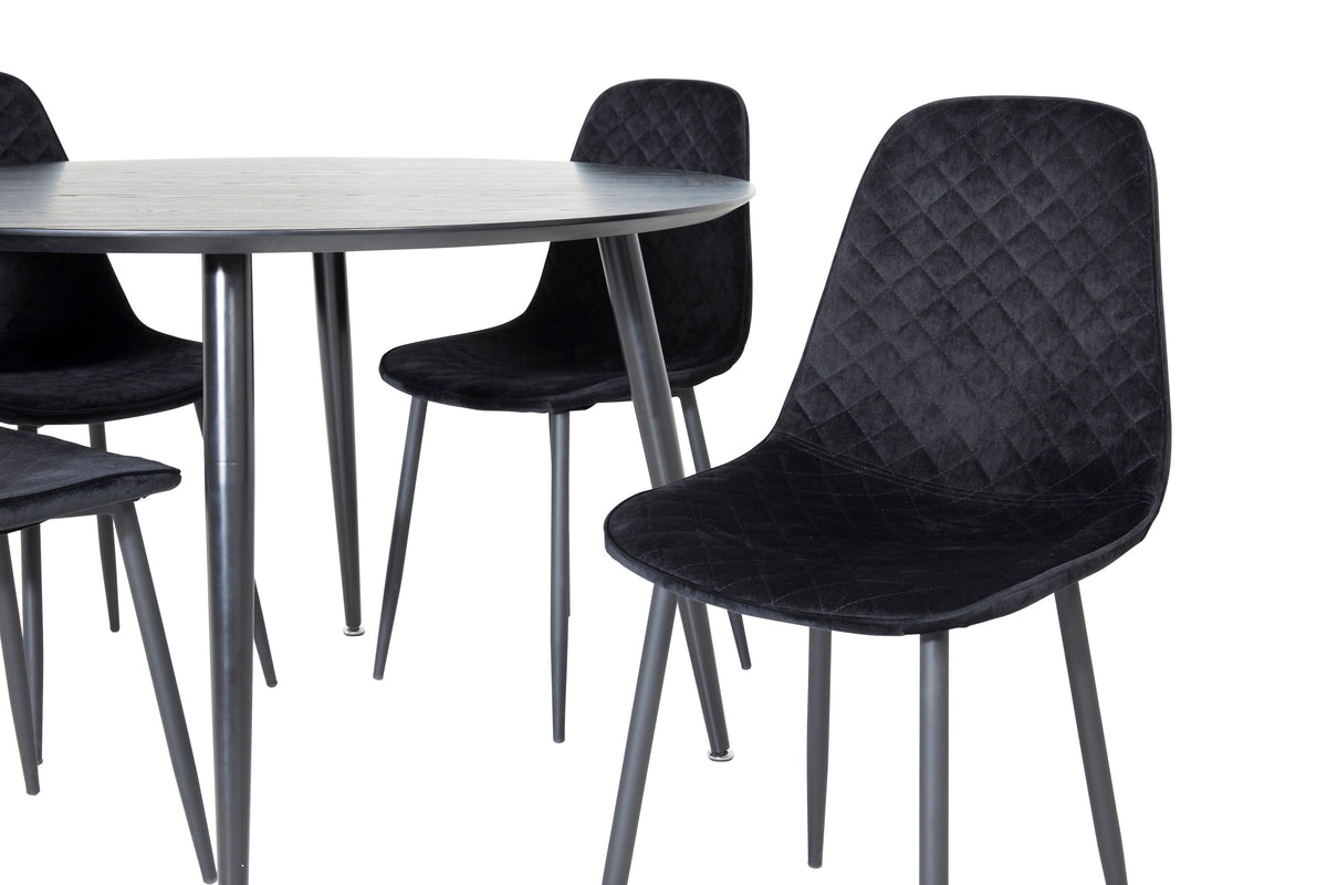 Dipp Matbord med Polar Stolarna – Bord: ⌀115 Stol: 52x86x44