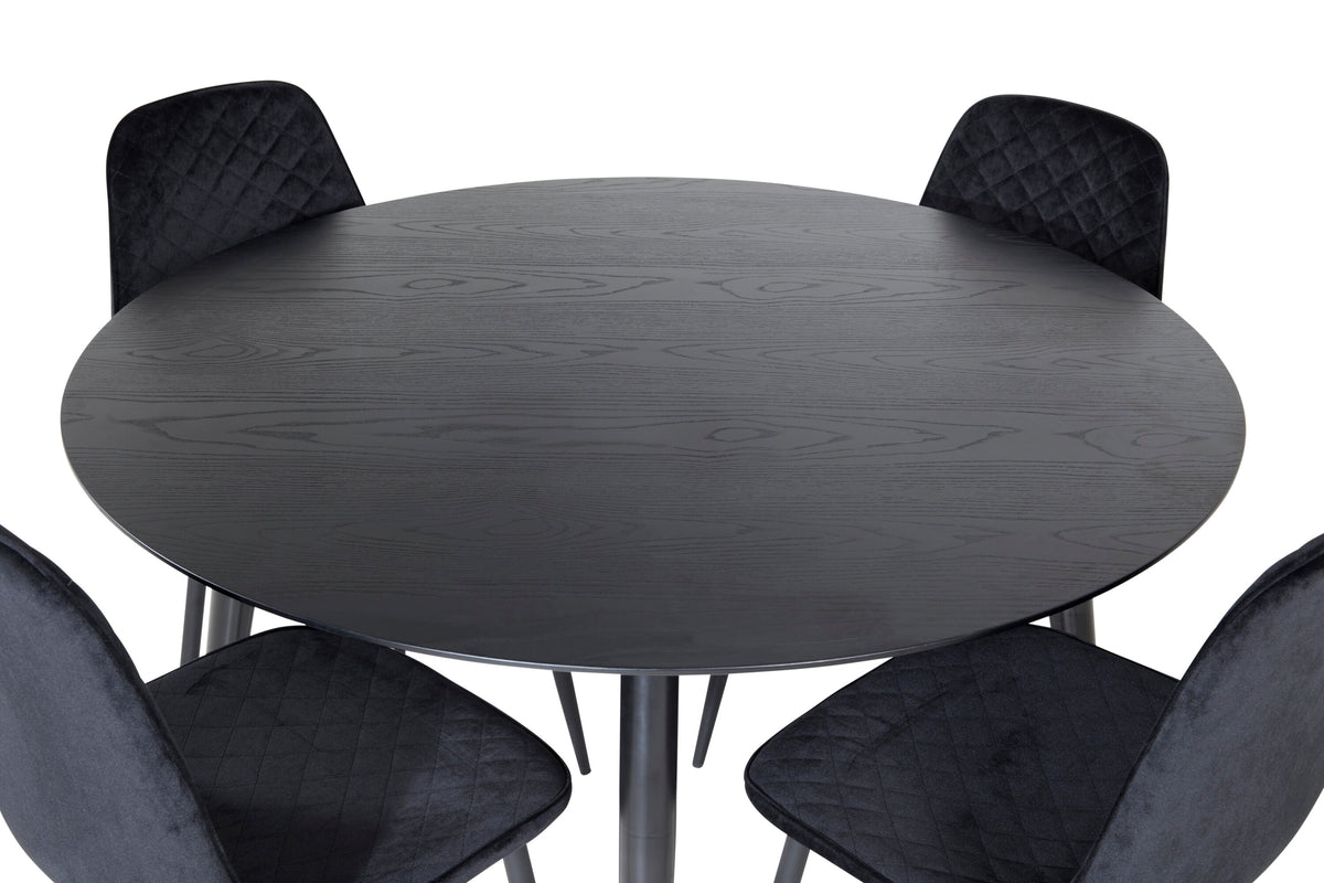 Dipp Matbord med Polar Stolarna – Bord: ⌀115 Stol: 52x86x44