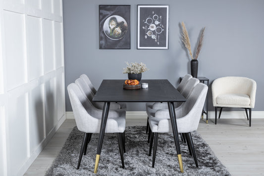 Dipp Matbord med Plaza Stolarna – Bord: 75x180x90 Stol: 58x86x49