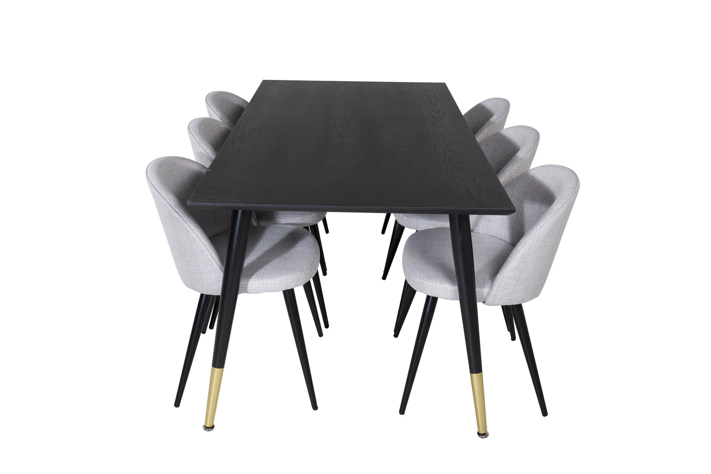 Dipp Matbord med Velvet Stolarna – Bord: 75x180x90 Stol: 57x76,5x50