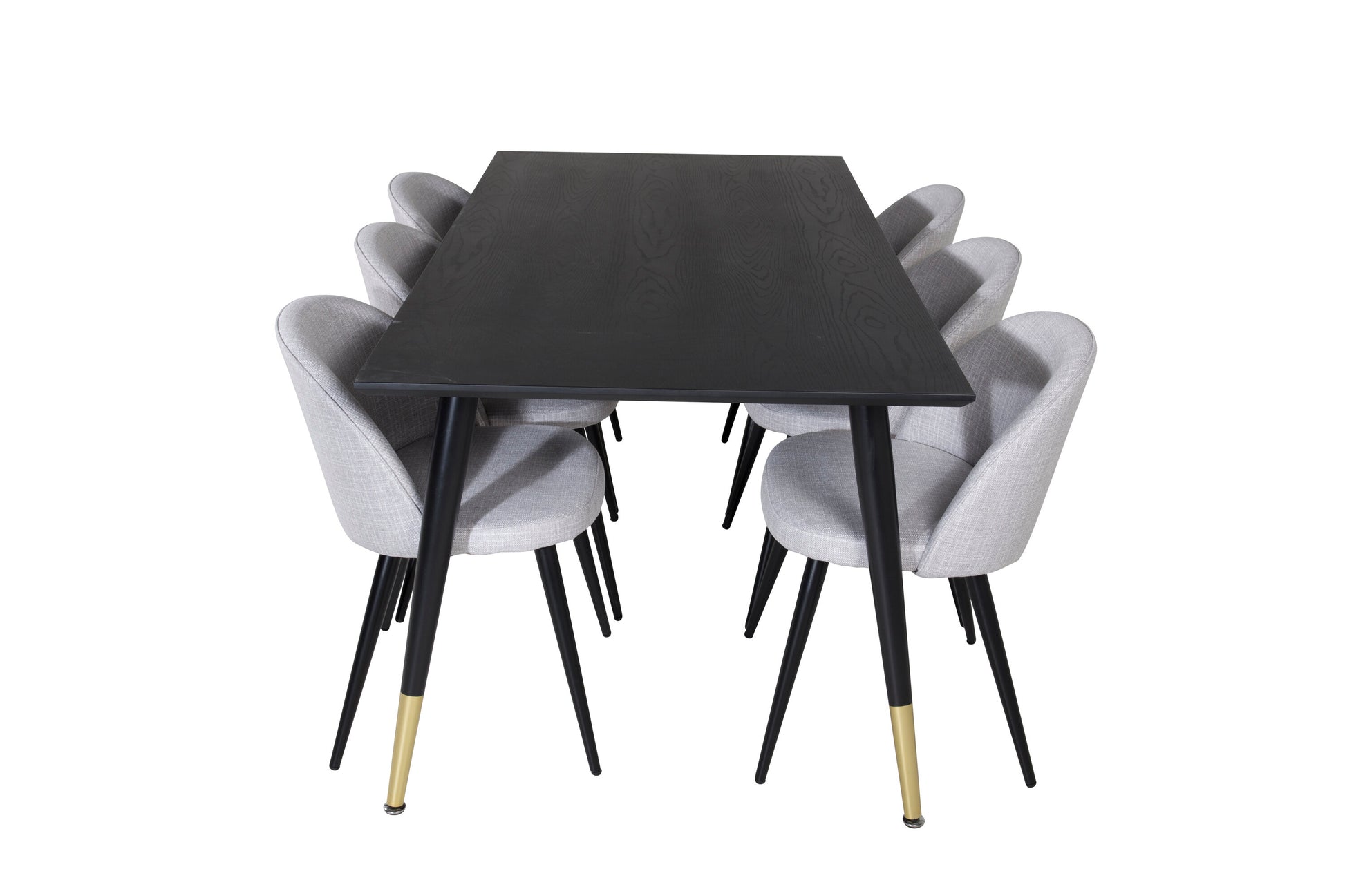Dipp Matbord med Velvet Stolarna – Bord: 75x180x90 Stol: 57x76,5x50