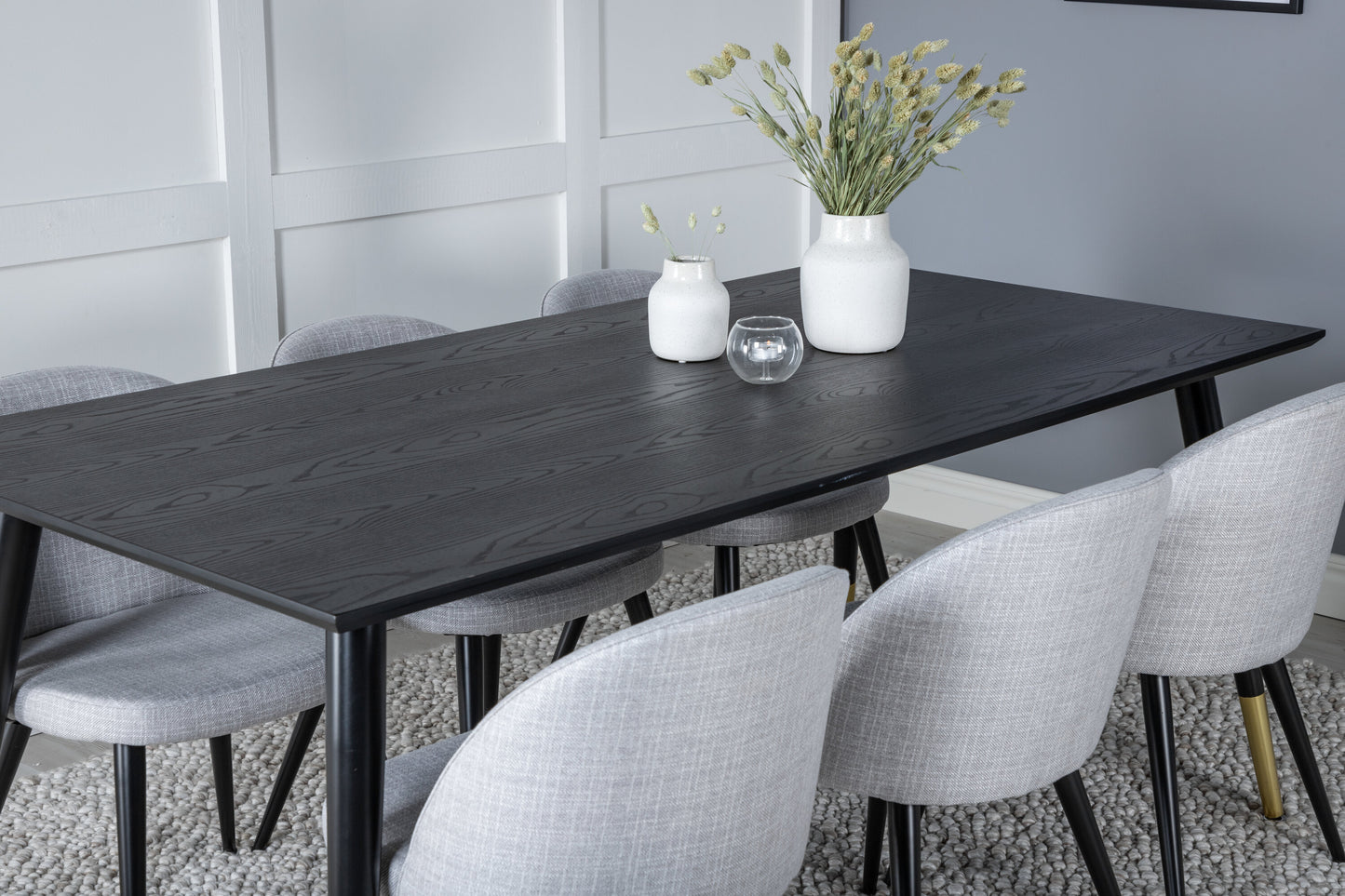 Dipp Matbord med Velvet Stolarna – Bord: 75x180x90 Stol: 57x76,5x50