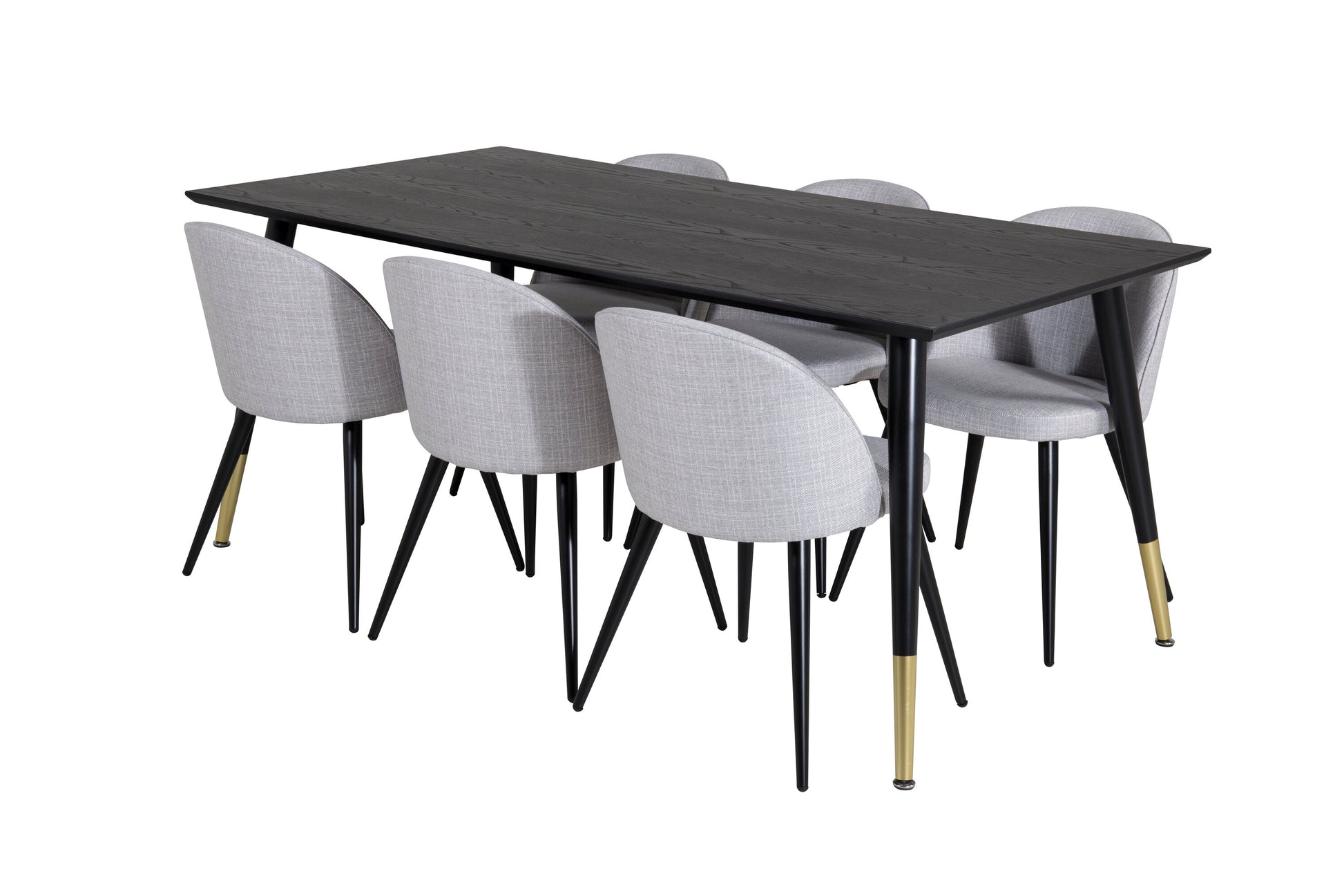 Dipp Matbord med Velvet Stolarna – Bord: 75x180x90 Stol: 57x76,5x50