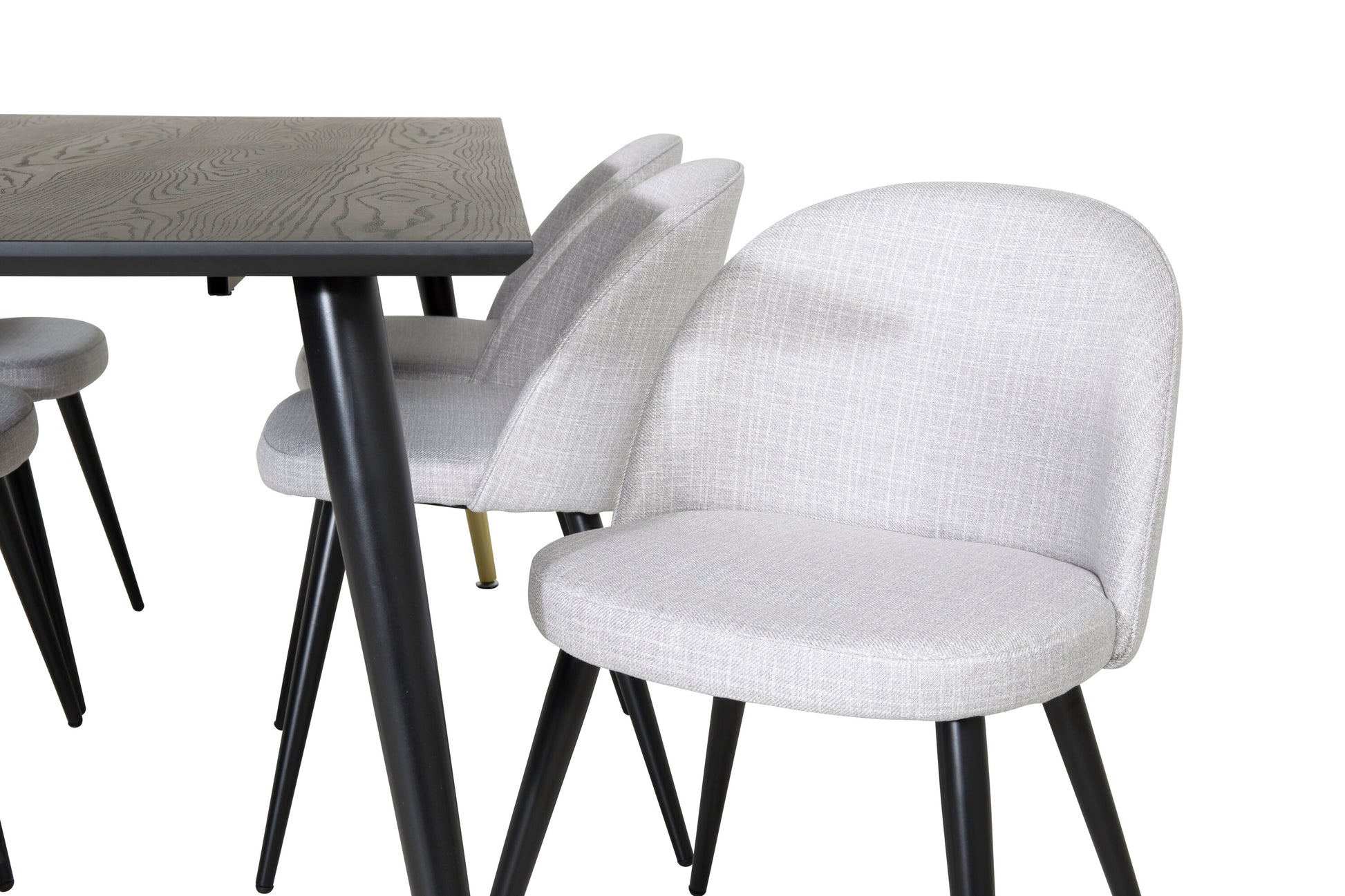 Dipp Matbord med Velvet Stolarna – Bord: 75x180x90 Stol: 57x76,5x50