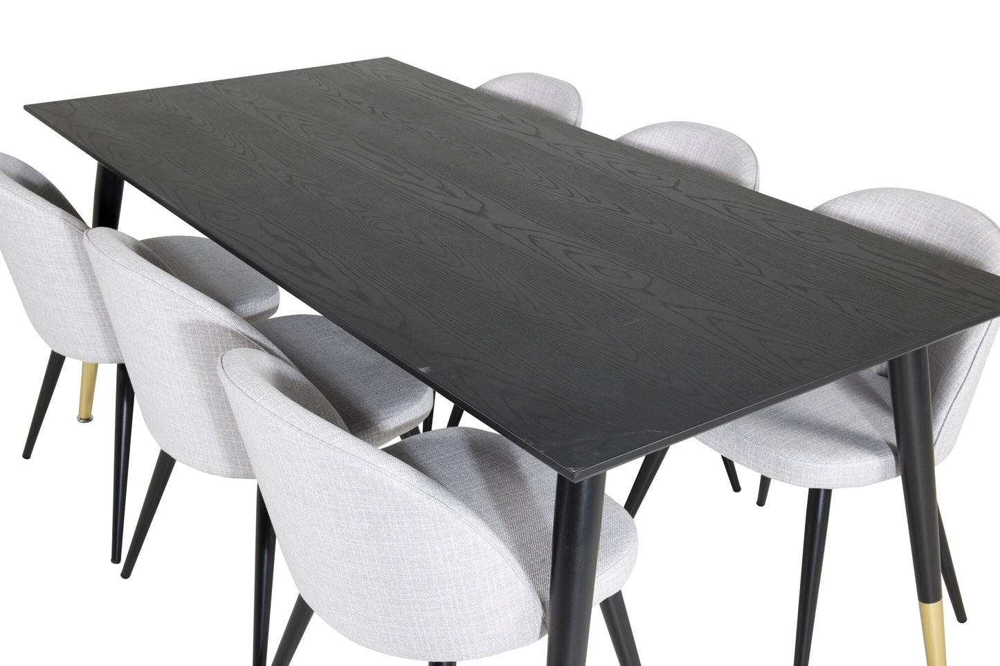Dipp Matbord med Velvet Stolarna – Bord: 75x180x90 Stol: 57x76,5x50