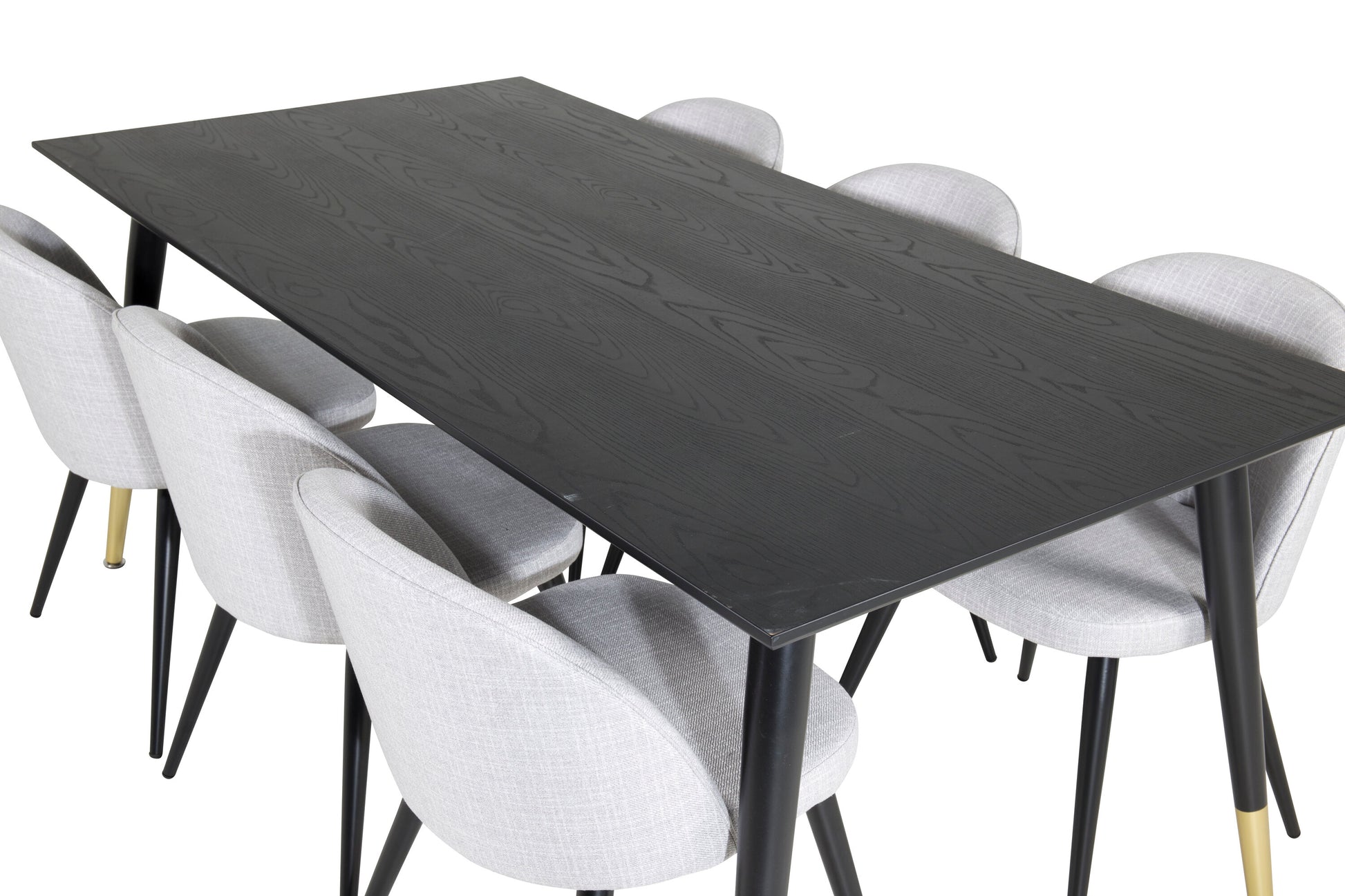 Dipp Matbord med Velvet Stolarna – Bord: 75x180x90 Stol: 57x76,5x50