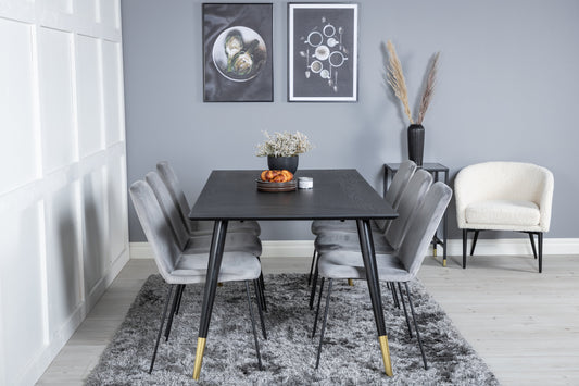 Dipp Matbord med Muce Stolarna – Bord: 75x180x90 Stol: 63x84x43