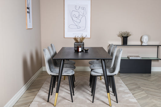 Dipp Matbord med Polar Stolarna – Bord: 75x180x90 Stol: 52x86x44