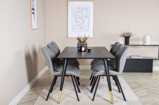 Dipp Matbord med Gemma Stolarna – Bord: 75x180x90 Stol: 63x90x50