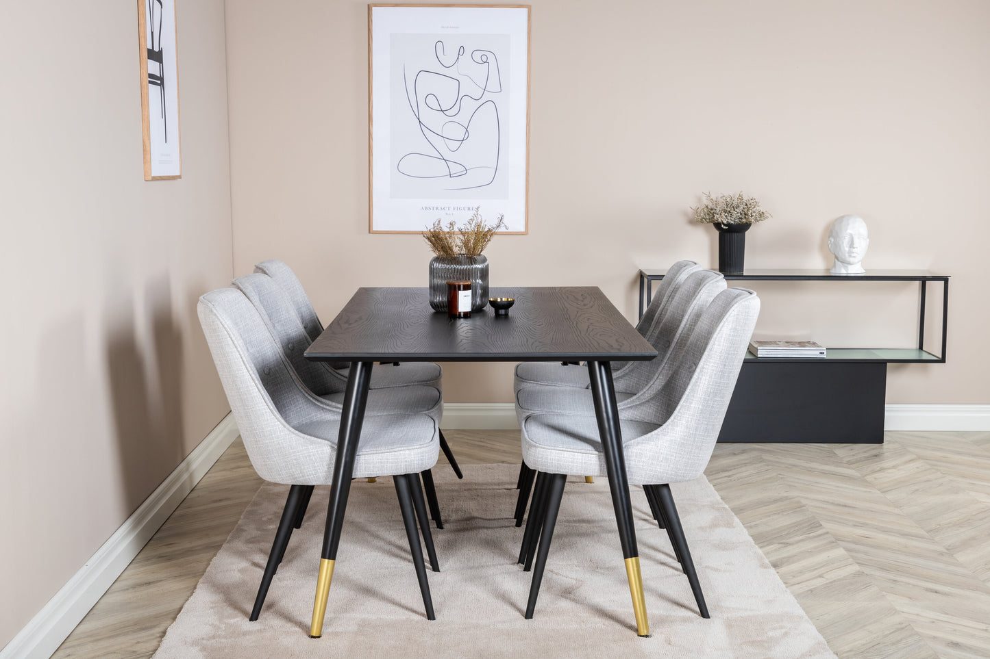 Dipp Matbord med Velvet Deluxe Stolarna Matgrupp