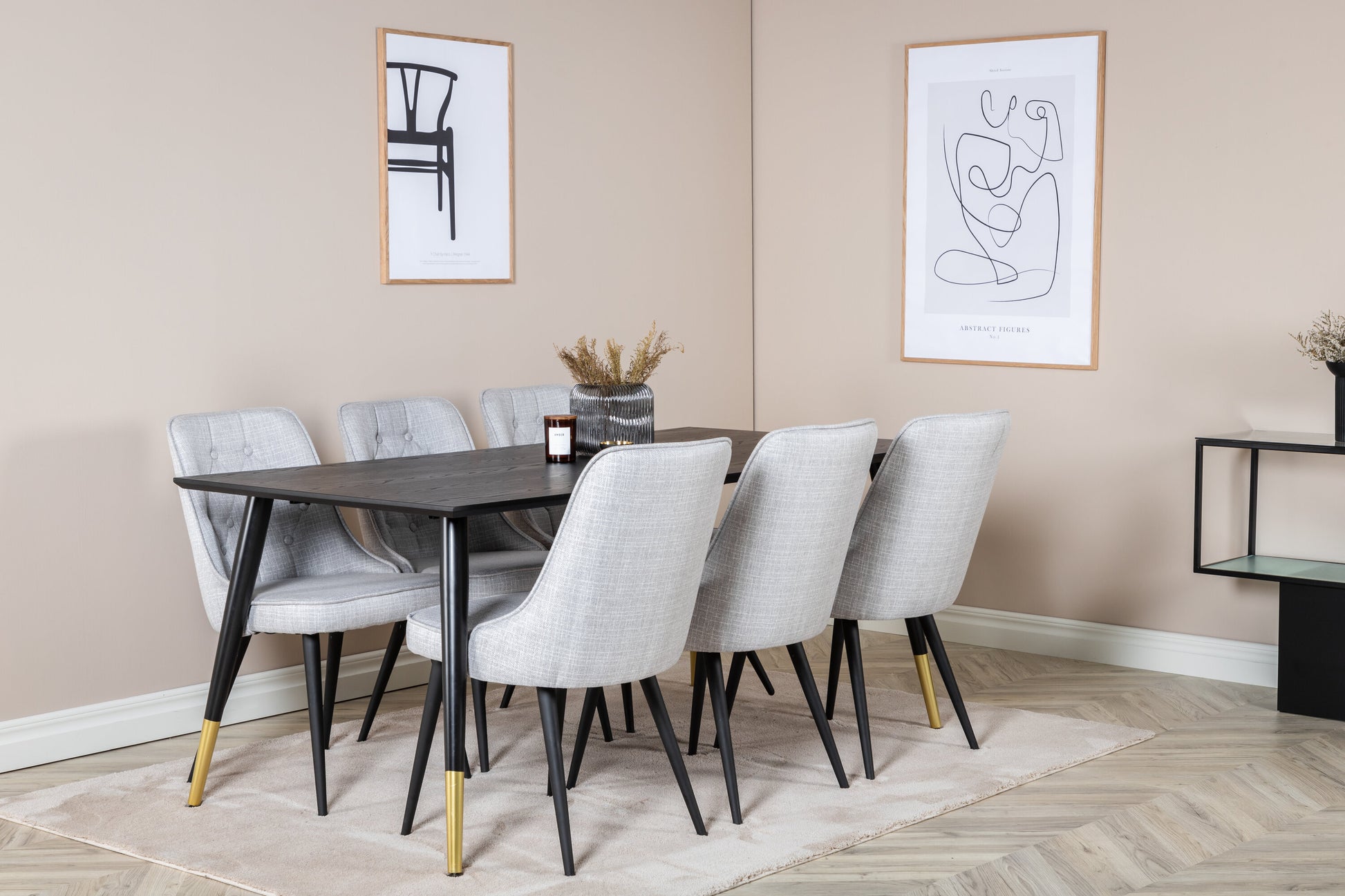 Dipp Matbord med Velvet Deluxe Stolarna Matgrupp