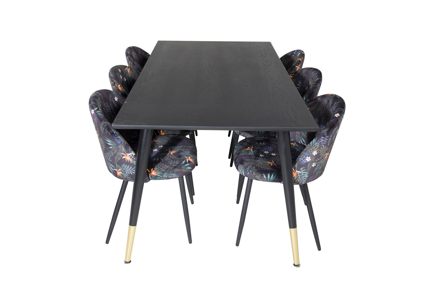 Dipp Matbord med Velvet Stolarna – Bord: 75x180x90 Stol: 55x78x50,5