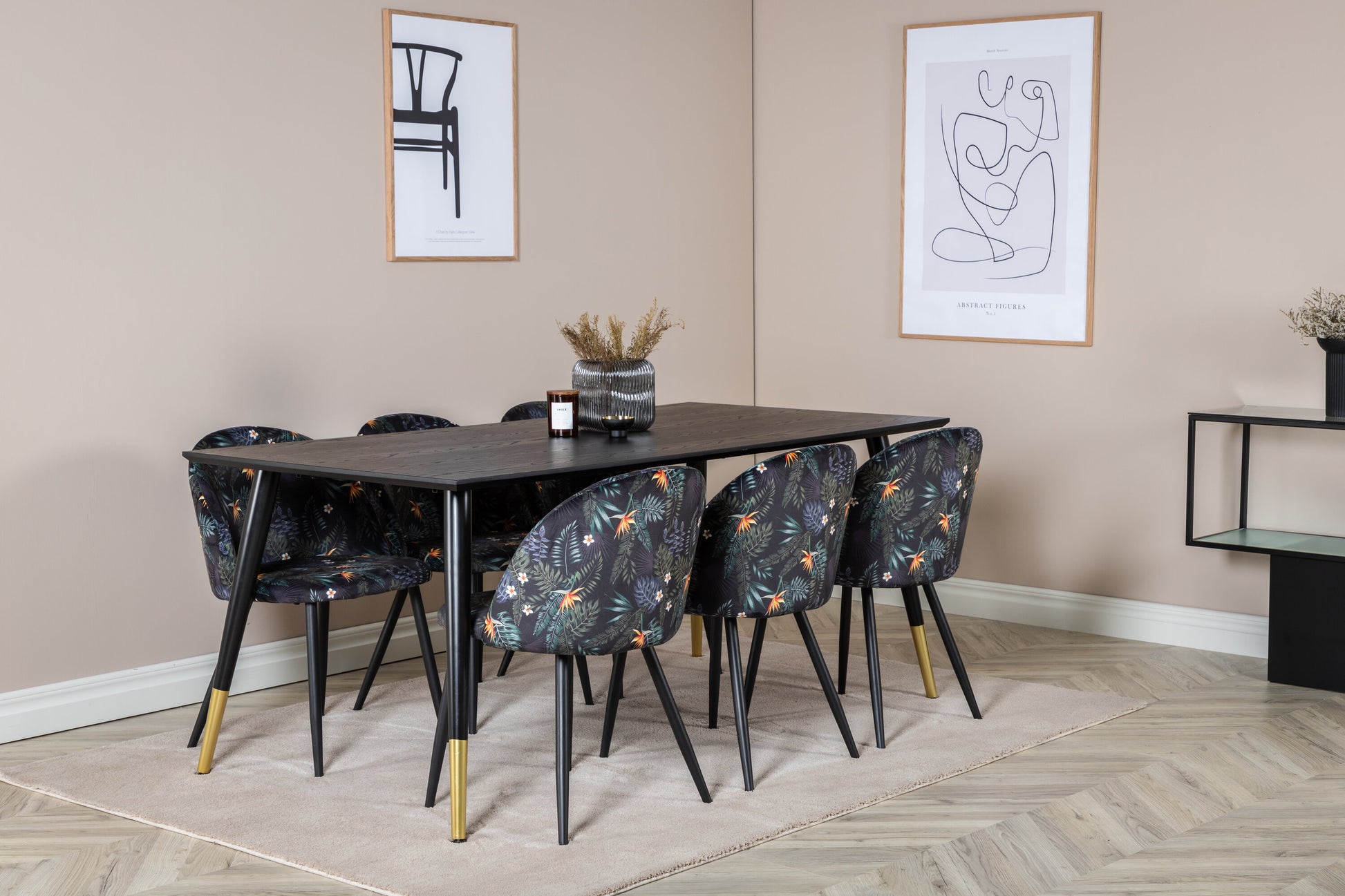 Dipp Matbord med Velvet Stolarna – Bord: 75x180x90 Stol: 55x78x50,5