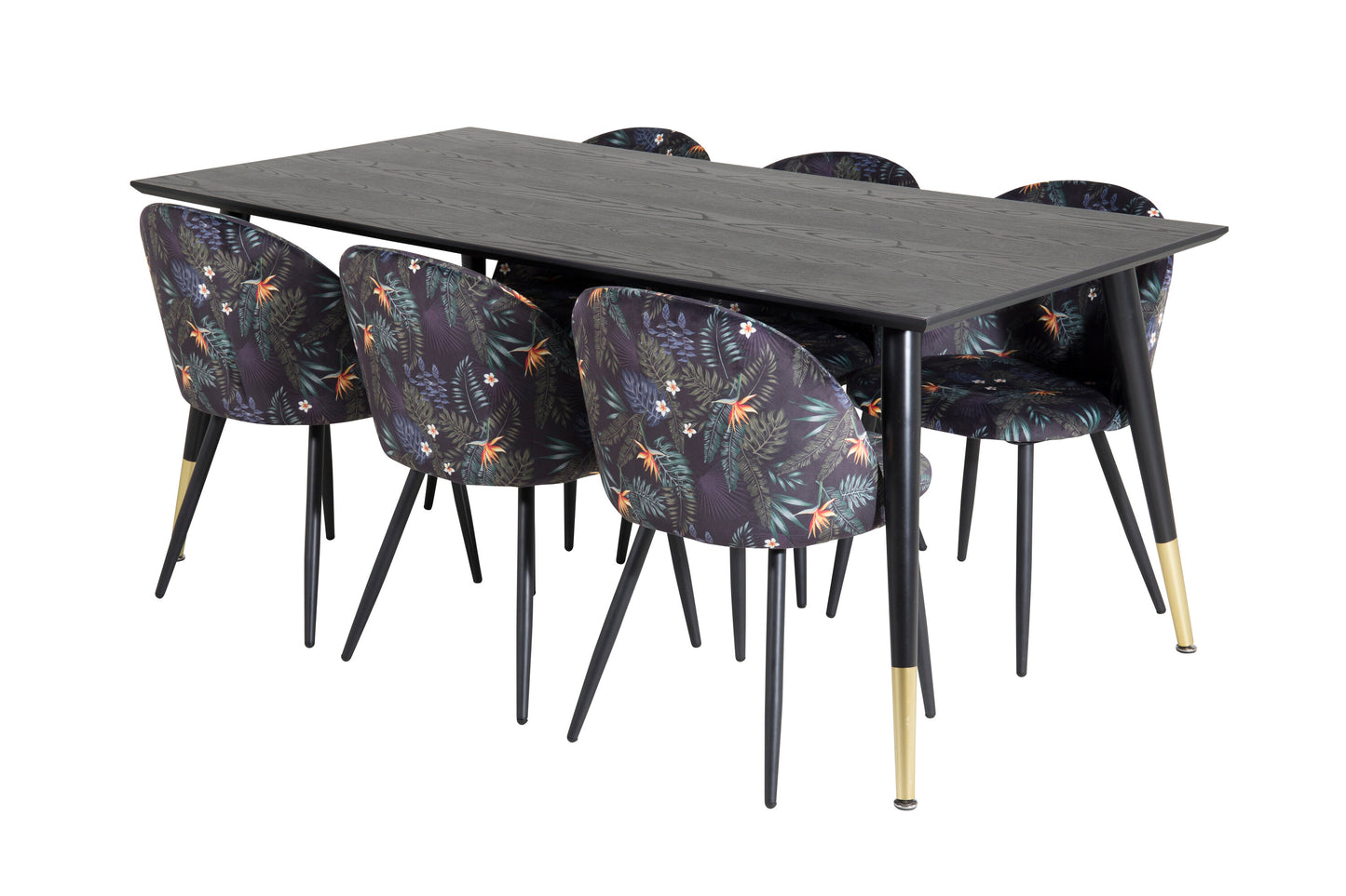 Dipp Matbord med Velvet Stolarna – Bord: 75x180x90 Stol: 55x78x50,5