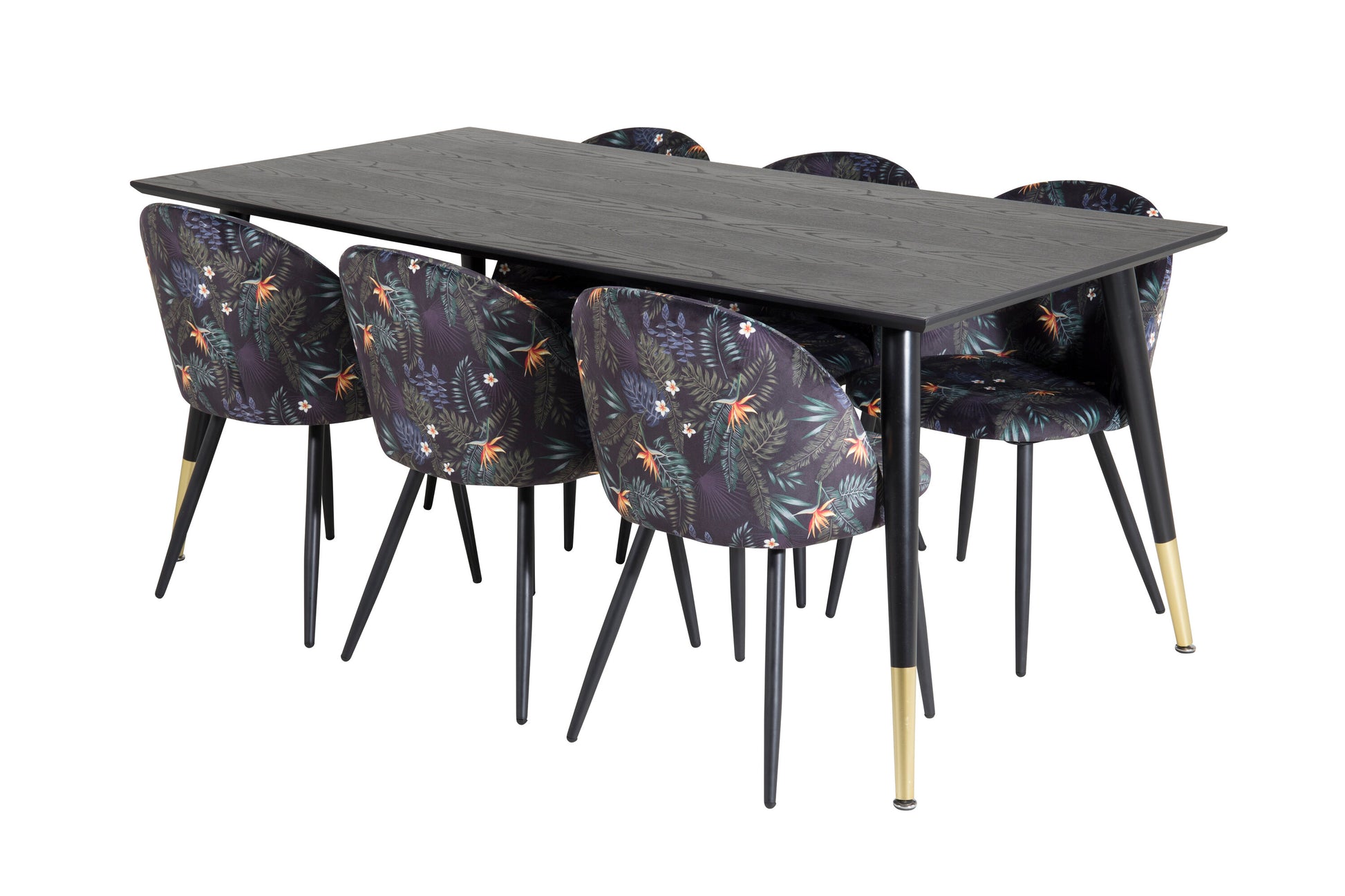 Dipp Matbord med Velvet Stolarna – Bord: 75x180x90 Stol: 55x78x50,5