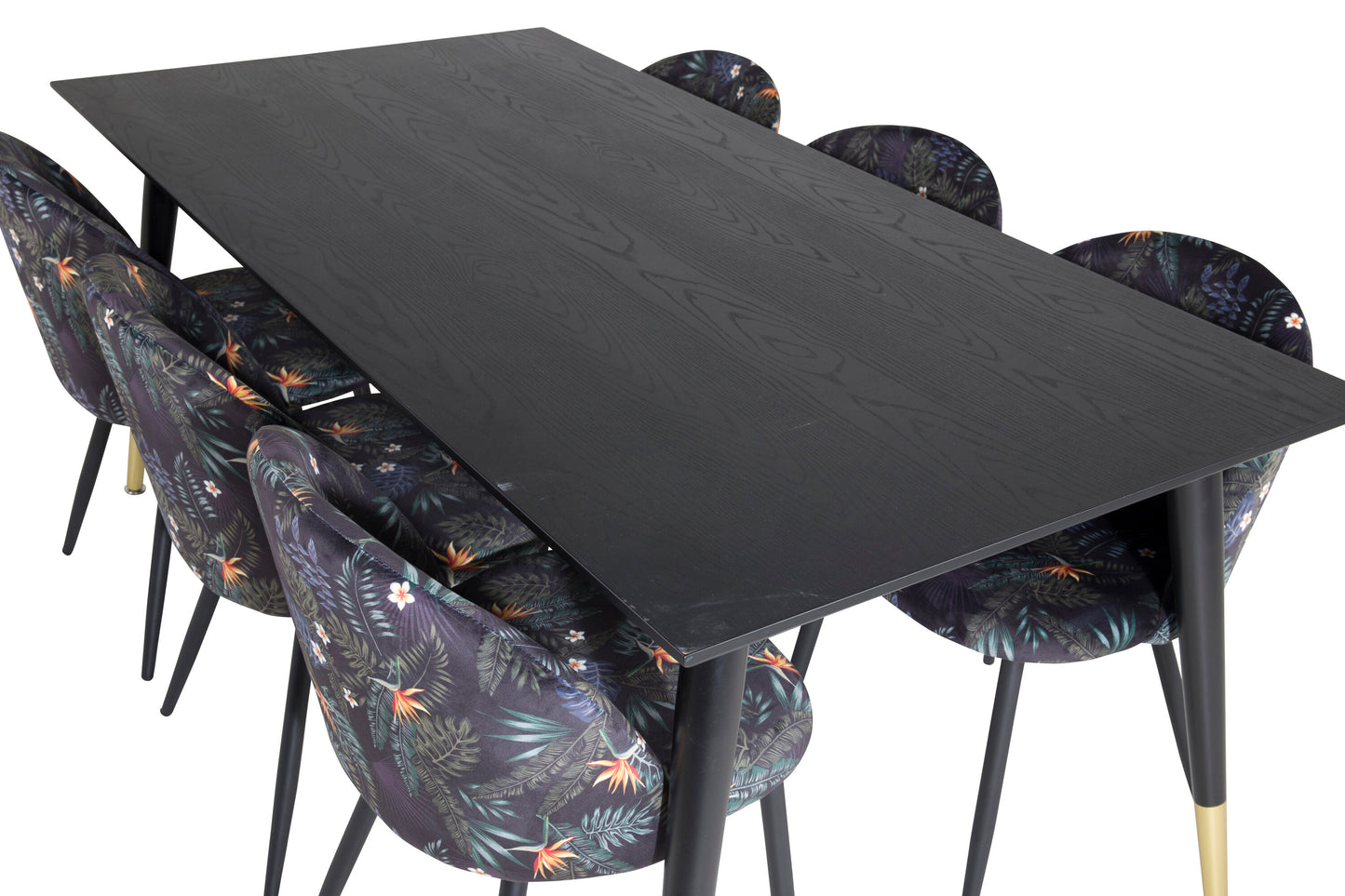 Dipp Matbord med Velvet Stolarna – Bord: 75x180x90 Stol: 55x78x50,5