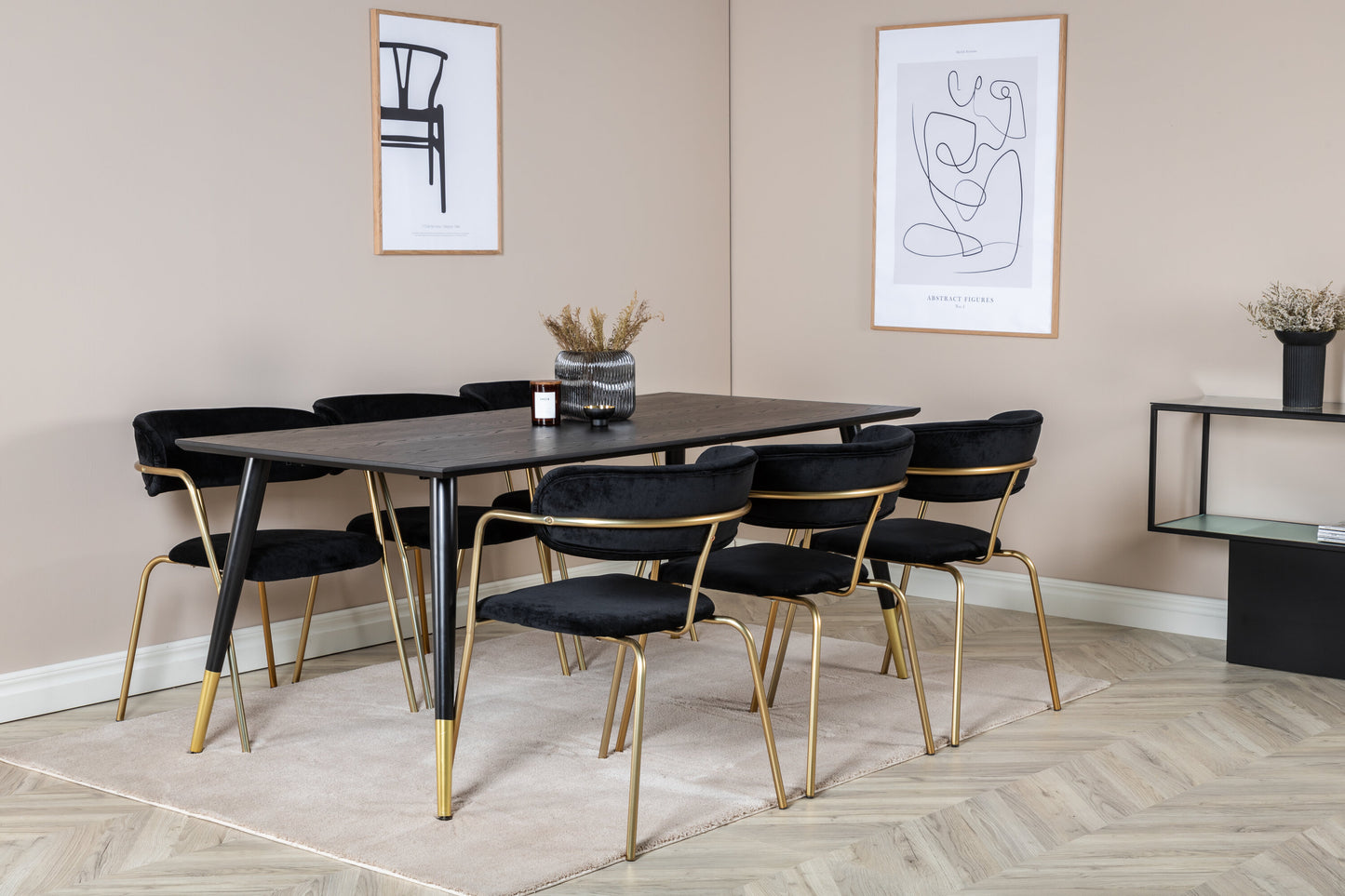 Dipp Matbord med Arrow Stolarna – Bord: 75x180x90 Stol: 61x79x58