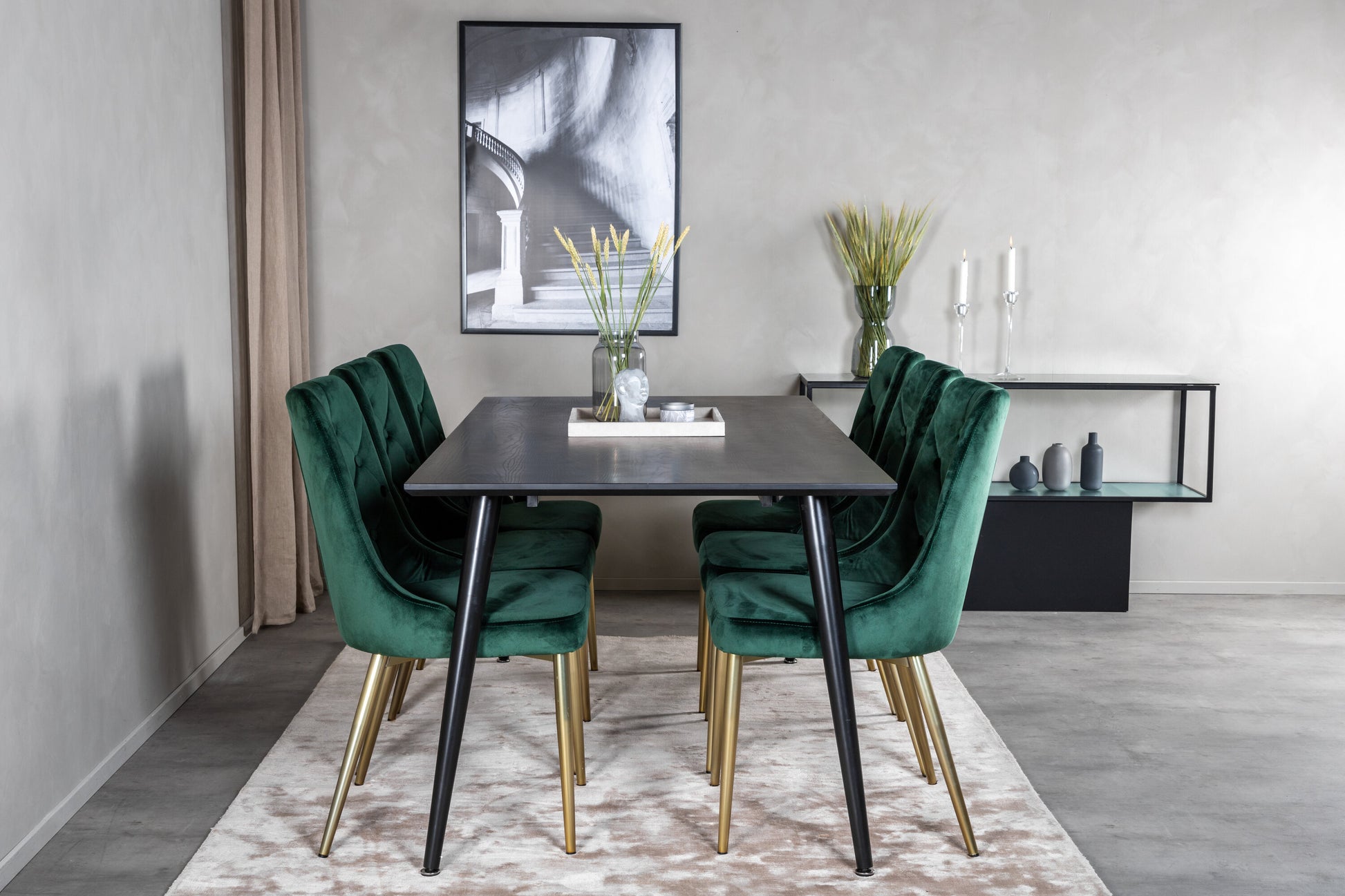 Dipp Matbord med Velvet Deluxe Stolarna Matgrupp