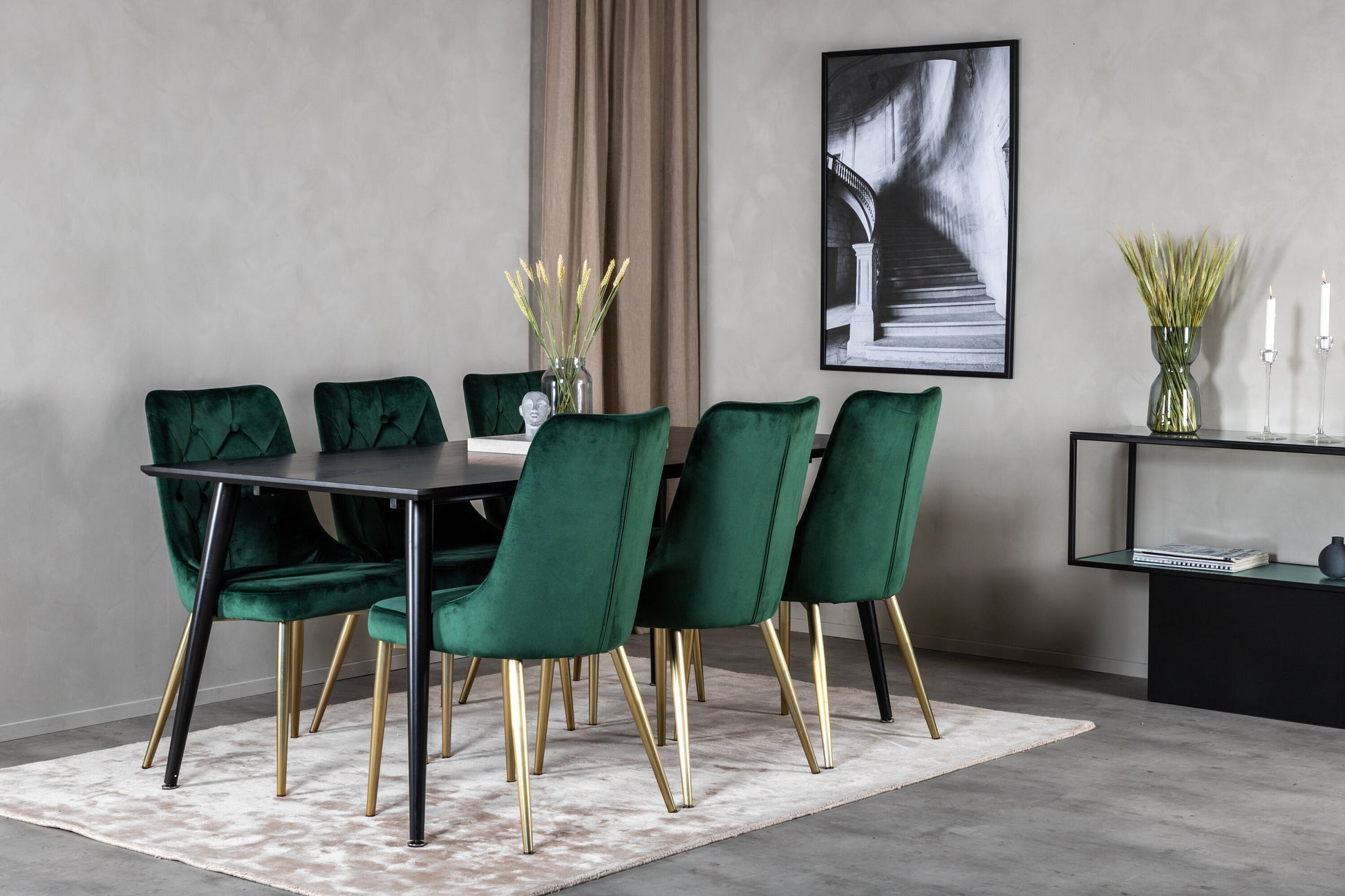 Dipp Matbord med Velvet Deluxe Stolarna Matgrupp