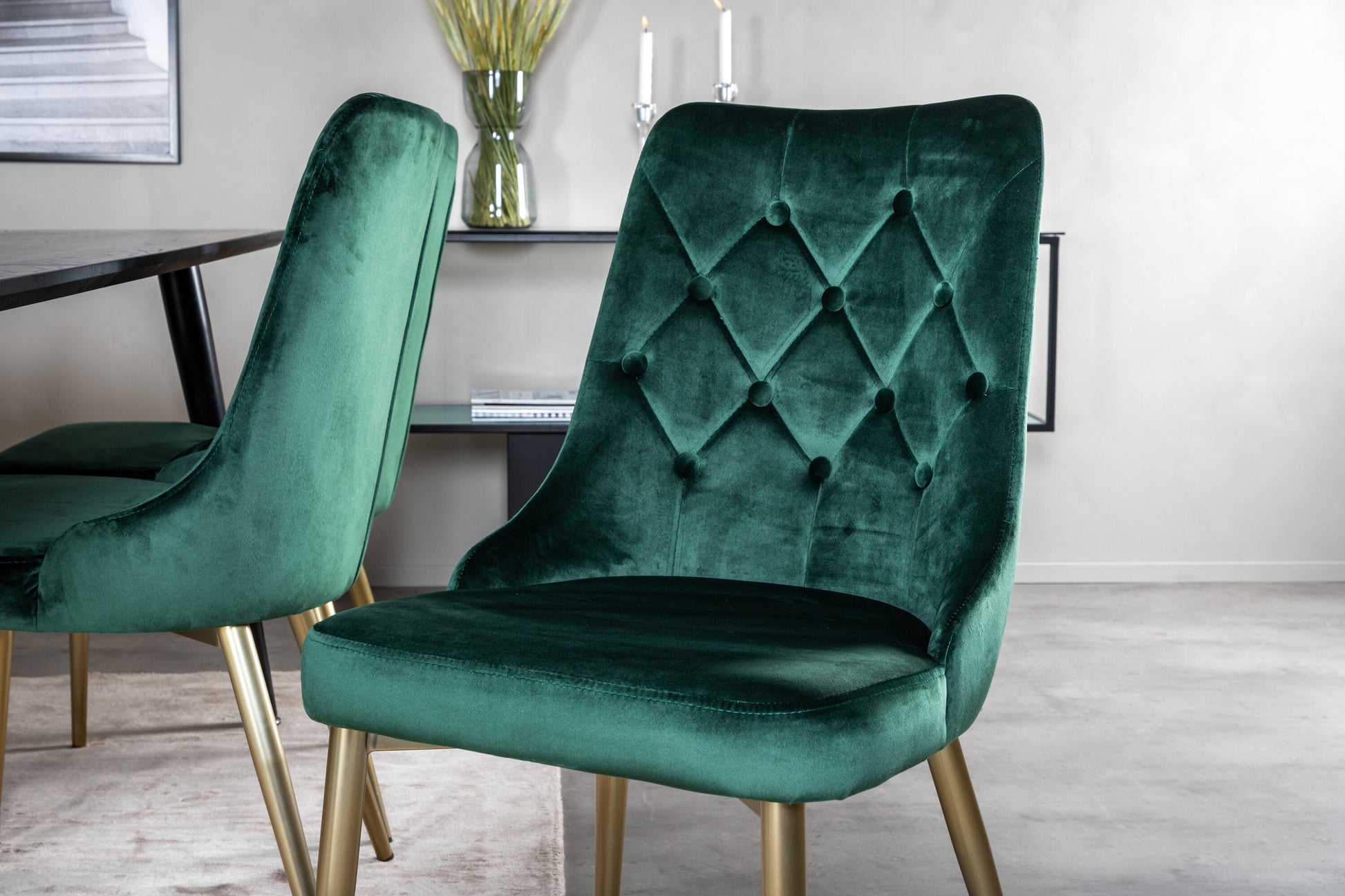 Dipp Matbord med Velvet Deluxe Stolarna Matgrupp