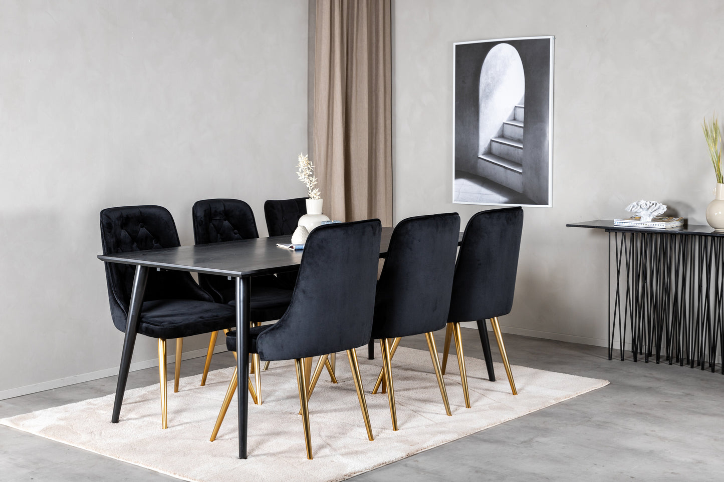 Dipp Matbord med Velvet Deluxe Stolarna Matgrupp