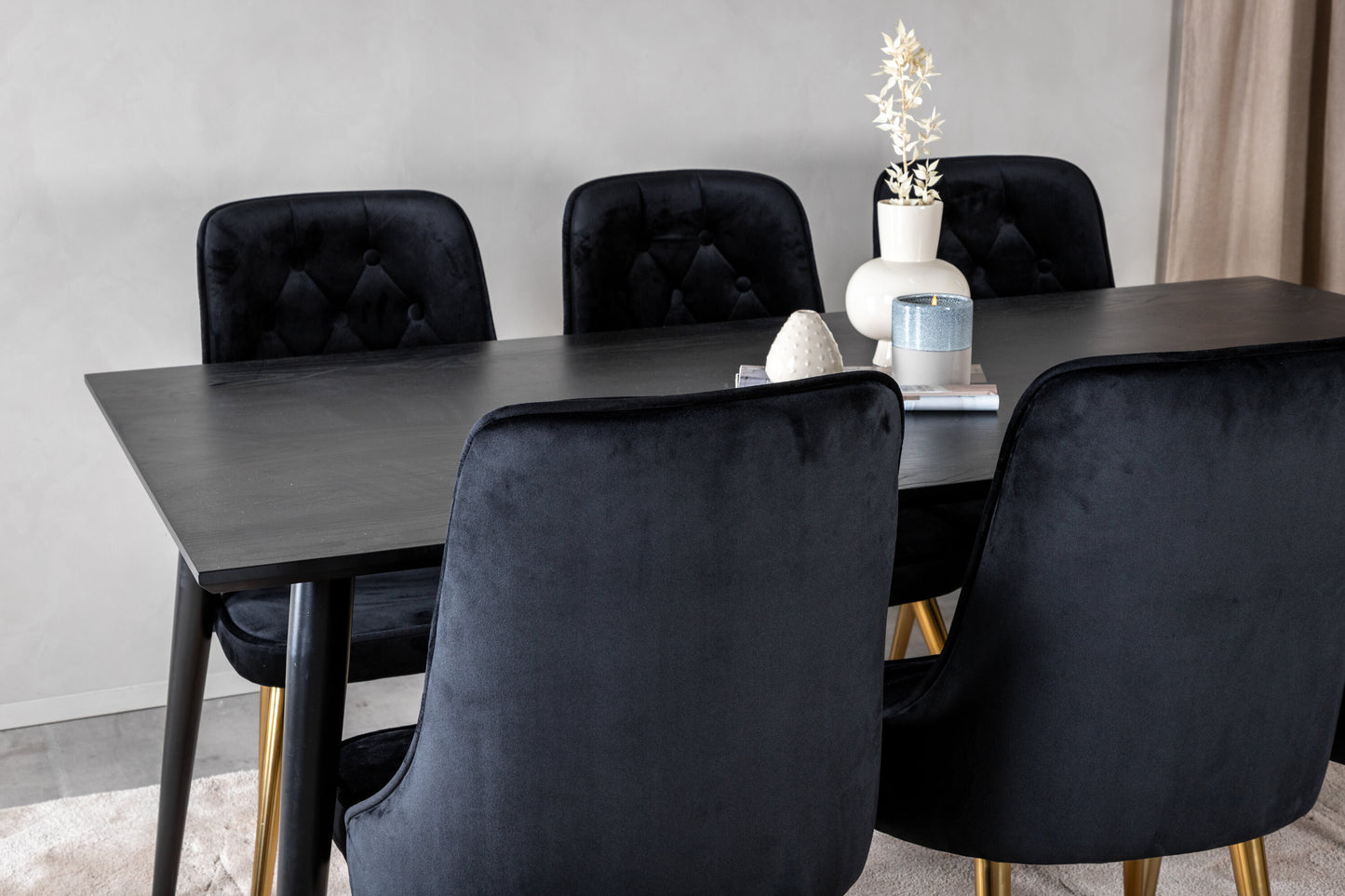 Dipp Matbord med Velvet Deluxe Stolarna Matgrupp